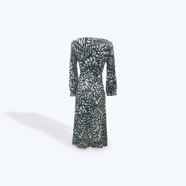 Geometric Leaves Midi Dress