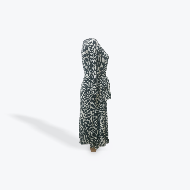 Geometric Leaves Midi Dress