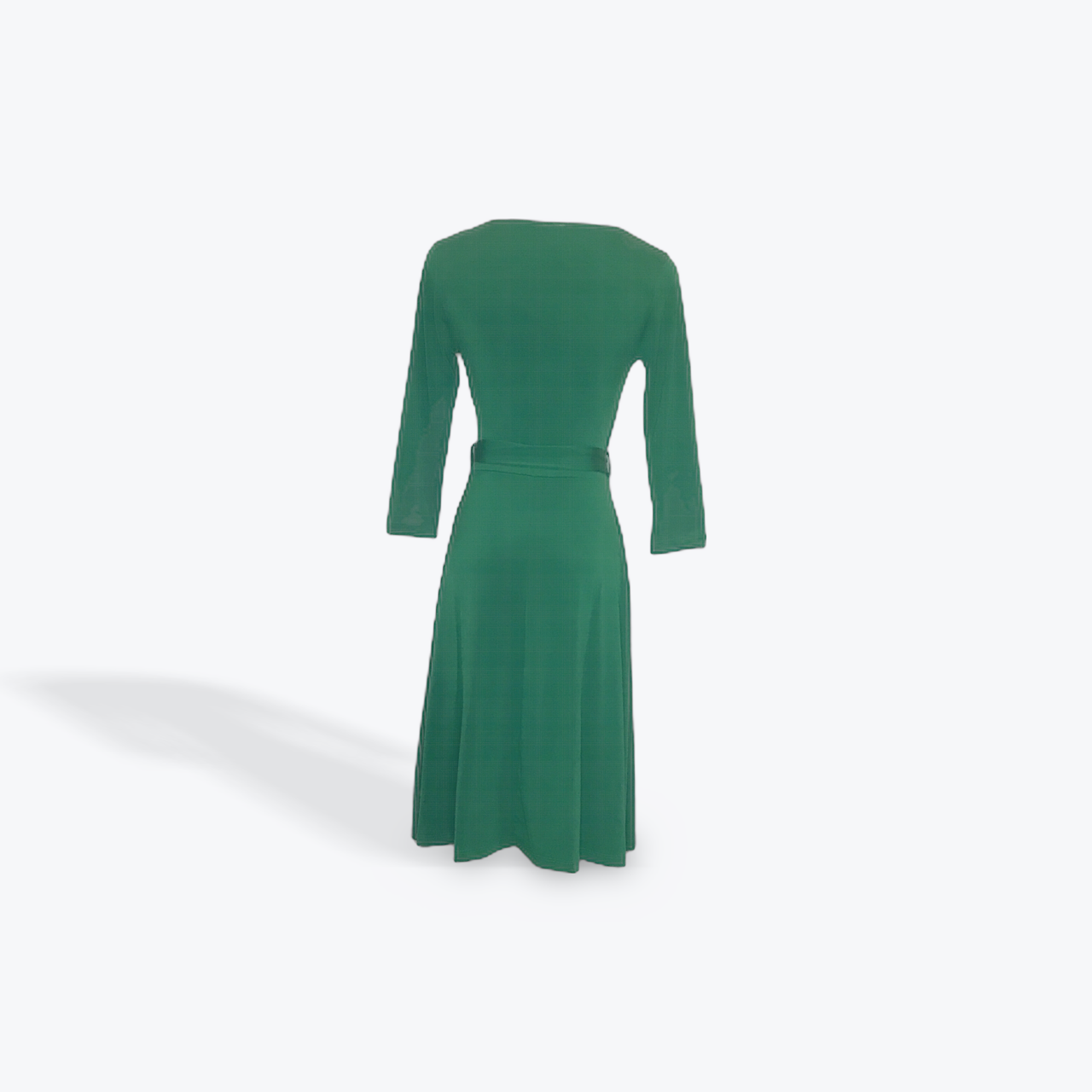 Kelly Green Knee Length Wrap Dress