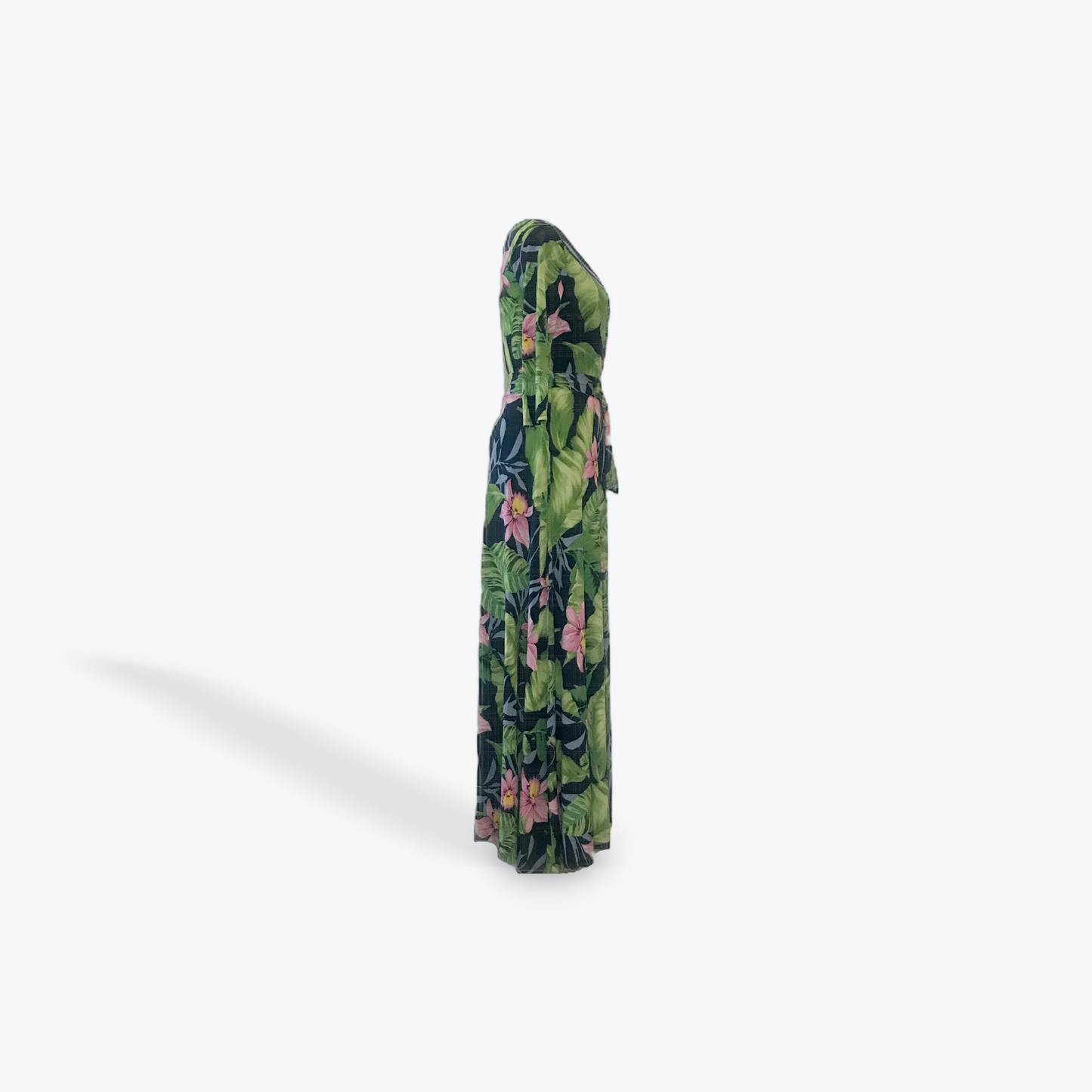Orchids and Leaves Maxi Wrap Dress