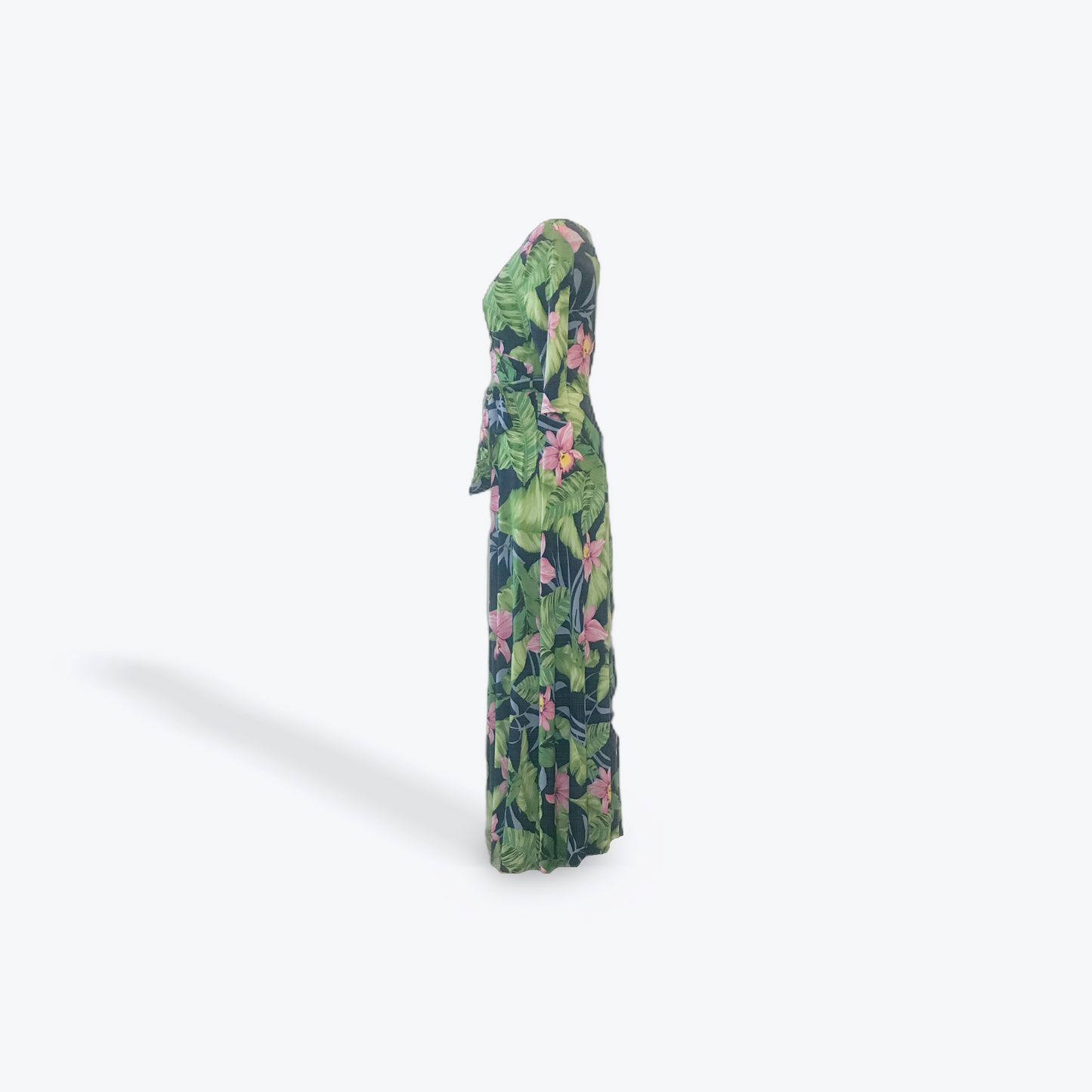 Orchids and Leaves Maxi Wrap Dress